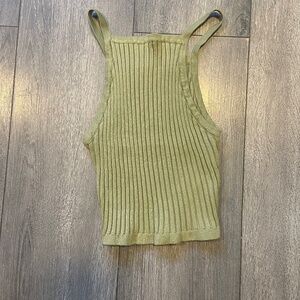 olive green crop top